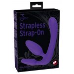 STRAPLESS STRAP-ON - DILDO DO DZIKICH GIER Z 3 WTYCZKAMI FIOLETOWY