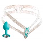 SEKSOWNE STRINGI BEZ KROCZA Z KORKIEM ANALNYM