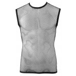 SVENJOYMENT - CZARNY MĘSKI BEZRĘKAWNIK WYKONANY Z SIATECZKI