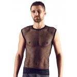 SVENJOYMENT - CZARNY MĘSKI BEZRĘKAWNIK WYKONANY Z SIATECZKI