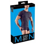 SVENJOYMENT - CZARNA MĘSKA KOSZULKA PRZEZROCZYSTA PO BOKACH