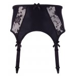 SVENJOYMENT - CZARNY SZEROKI PAS DO POŃCZOCH DLA PANÓW Z KORONKĄ