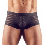 SVENJOYMENT - PÓŁPRZEZROCZYSTE MĘSKIE CZARNE BOKSERKI W PASKI