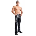 SVENJOYMENT - CZARNE DŁUGIE SPODNIE PROSTA NOGAWKA Z IMITACJI SKÓRY