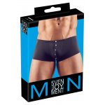 SVENJOYMENT - CZARNE MĘSKIE BOKSERKI Z 5-CIOMA GUZIKAMI NA PENISA