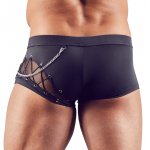 SVENJOYMENT - CZARNE MĘSKIE BOKSERKI Z ŁAŃCUSZKIEM I SZNUROWANIEM