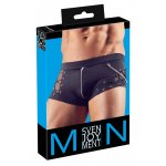 SVENJOYMENT - CZARNE MĘSKIE BOKSERKI Z ŁAŃCUSZKIEM I SZNUROWANIEM