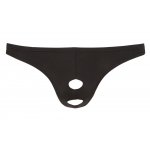 SVENJOYMENT - CZARNE MĘSKIE STRINGI Z OTWOREM NA PENISA I JĄDRA