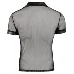 SVENJOYMENT - CZARNA MĘSKA KOSZULKA POLO Z KOŁNIERZYKIEM Z SIATECZKI