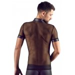 SVENJOYMENT - CZARNA MĘSKA KOSZULKA POLO Z KOŁNIERZYKIEM Z SIATECZKI