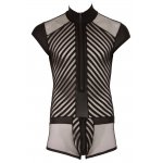 SVENJOYMENT - MĘSKIE KRÓTKIE BODY Z SIATECZKI Z DODATKIEM PASKÓW I KOŁNIERZEM