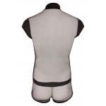 SVENJOYMENT - MĘSKIE KRÓTKIE BODY Z SIATECZKI Z DODATKIEM PASKÓW I KOŁNIERZEM