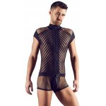 SVENJOYMENT - MĘSKIE KRÓTKIE BODY Z SIATECZKI Z DODATKIEM PASKÓW I KOŁNIERZEM