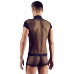 SVENJOYMENT - MĘSKIE KRÓTKIE BODY Z SIATECZKI Z DODATKIEM PASKÓW I KOŁNIERZEM