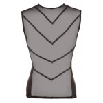 SVENJOYMENT - KOSZULKA SIATKOWA Z PASKAMI I MATOWA Z TYŁU CZARNA