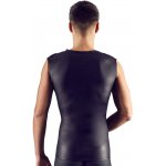 SVENJOYMENT - KOSZULKA SIATKOWA Z PASKAMI I MATOWA Z TYŁU CZARNA