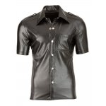 SVENJOYMENT - CZARNA MATOWA MĘSKA KOSZULA Z GUZIKAMI I KIESZENIĄ