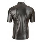 SVENJOYMENT - CZARNA MATOWA MĘSKA KOSZULA Z GUZIKAMI I KIESZENIĄ