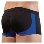 SVENJOYMENT - CZARNE MĘSKIE BOKSERKI PODNOSZĄCE TYŁEK Z NIEBIESKIMI WSTAWKAMI
