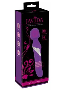 JAVIDA - MASAŻER I PERŁOWY WIBRATOR W JEDNYM FIOLETOWY 24 CM