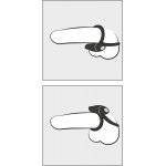 SWEET SMILE - PODWÓJNY CZARNY PIERŚCIEŃ NA PENISA Z VIBRO-BULLETEM