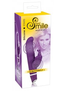 SWEET SMILE - ELASTYCZNY WIBRATOR MOTYLEK 7 TRYBÓW WIBRACJI FIOLETOWY