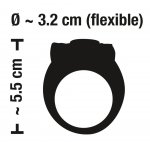 SWEET SMILE - CZARNY PIERŚCIEŃ NA PENISA Z VIBRO-BULLETEM