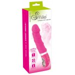SWEET SMILE - WIBRATOR ZE ŻŁOBIENIEM I FUNKCJĄ GRZANIA RÓŻOWY