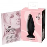 SWEET SMILE - CZARNY STOŻKOWATY KOREK ANALNY Z NÓŻKĄ SSĄCĄ