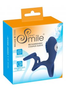 SWEET SMILE - PIERŚCIEŃ EREKCYJNY ZE STYMULATOREM ŁECHTACZKI 10 TRYBÓW WIBRACJI