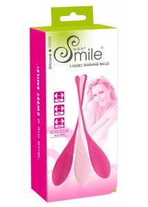 SWEET SMILE - ZESTAW 3 KULEK MIŁOSNYCH W KSZTAŁCIE KROPLI RÓŻOWE