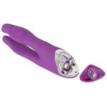 SWEET SMILE - SYLIKONOWY PODWÓJNY WIBRATOR ELASTYCZNY FIOLETOWY