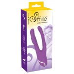 SWEET SMILE - SYLIKONOWY PODWÓJNY WIBRATOR ELASTYCZNY FIOLETOWY