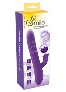 SWEET SMILE - WIBRATOR KRÓLIK Z POTĘŻNĄ ROTACJĄ I FUNKCJĄ PCHNIĘCIA