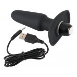 SWEET SMILE - WTYCZKA ANALNA Z 7 TRYBAMI WIBRACJI 14CM CZARNA