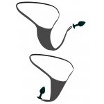 KORONKOWE STRINGI BEZ KROCZA Z KORKIEM ANALNYM