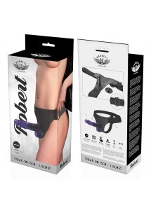 ROBERT - UPRZĄŻ STRAP-ON Z NATURALNYM FIOLETOWYM PENISEM 19 X 3.9CM