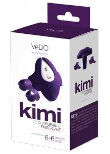 VEDO KIMI - NOWOCZESNY WIBRATOR NA PALEC 2 NAKŁADKI NA PALEC FIOLETOWY