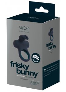 VEDO FRISKY - PIERŚCIEŃ WIBRO NA PENISA ZE STYMULATOREM CZARNY