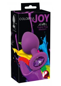 KOREK ANALNY Z KAMIENIEM SZLACHETNYM FIOLETOWY