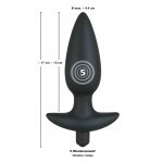WIBRUJĄCA WTYCZKA ANALNA Z UCHWYTEM DUŻA(17CM)-BLACK VELVETS