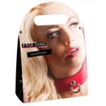 WILD THING BY ZADO - OBROŻA NA SZYJĘ Z MAŁYM PIERŚCIENIEM CZERWONA