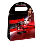 WILD THING BY ZADO - KAJDANKI NA KOSTKI Z ŁAŃCUSZKIEM CZERWONE