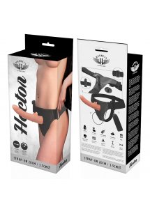 HECTOR - UPRZĄŻ STRAP-ON Z NATURALNYM WIBRATOREM 20 X 3.5CM