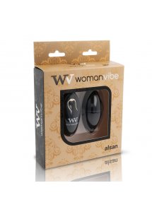 WOMANVIBE - JAJECZKO STYMULUJĄCE ALSAN Z PILOTEM CZARNE
