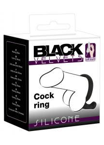 PIERŚCIEŃ EREKCYJNY Z ZATYCZKĄ ANALNĄ-BLACK VELVETS