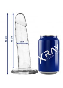 X RAY - PRZEZROCZYSTE DILDO REALISTYCZNE 18CM