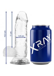 X RAY - PRZEZROCZYSTE DILDO REALISTYCZNE 15.5CM