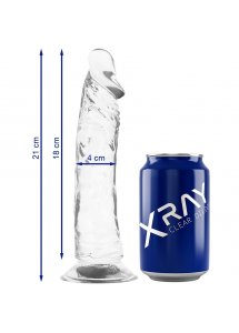X RAY - PRZEZROCZYSTE DILDO REALISTYCZNE 21CM