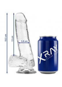 X RAY - PRZEZROCZYSTE DILDO REALISTYCZNE 18.5CM